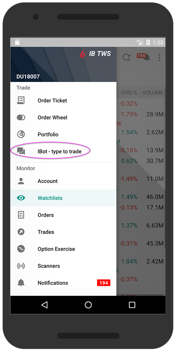 IBKR Mobile for Android Open IBot