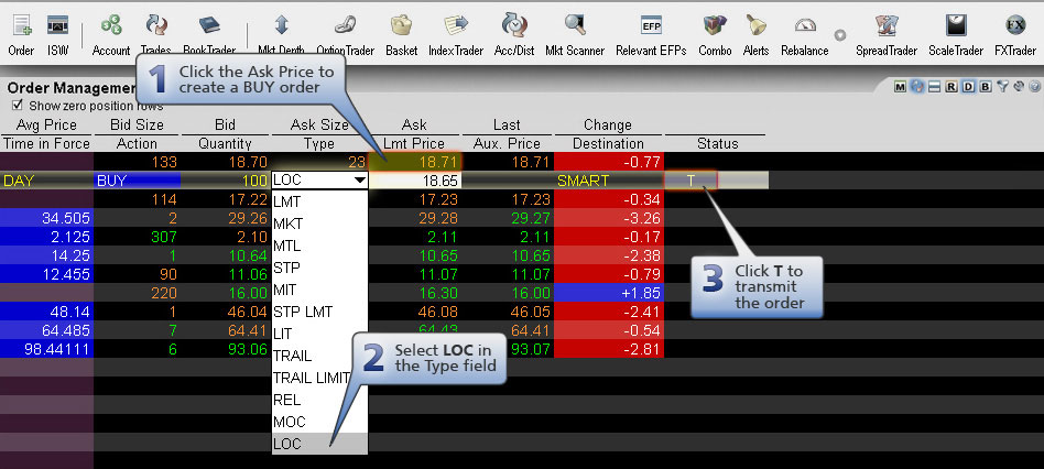 Limit-on-Close Buy Order