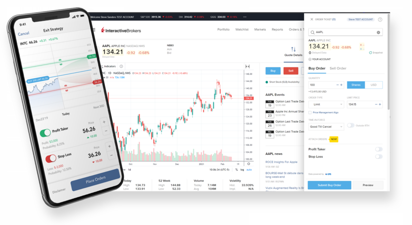 Plataforma de negociação de ações e ETFs